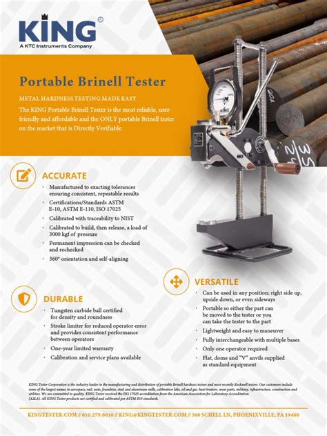 king portable brinell tester manual